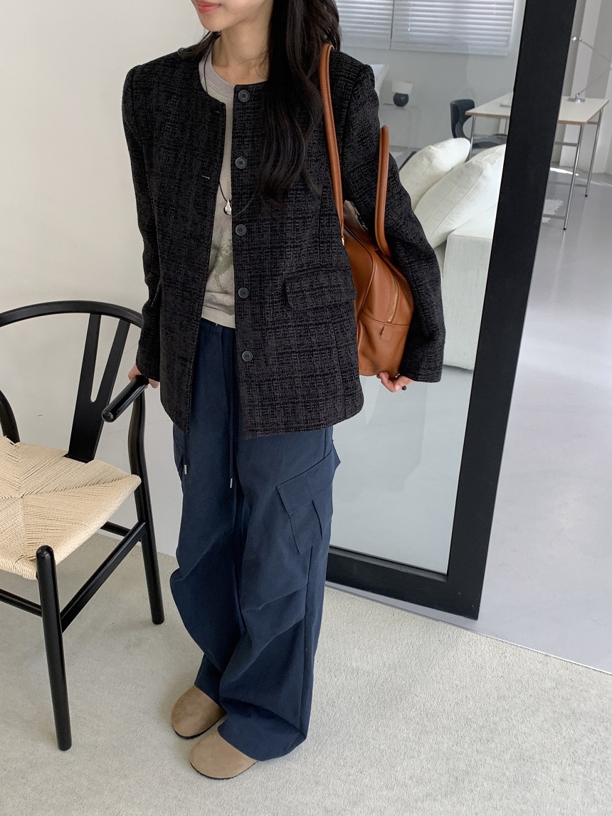 KYEM韓國直郵女士新款推薦人氣真品時尚熱賣休閑夾克粗花呢KYEM夾克