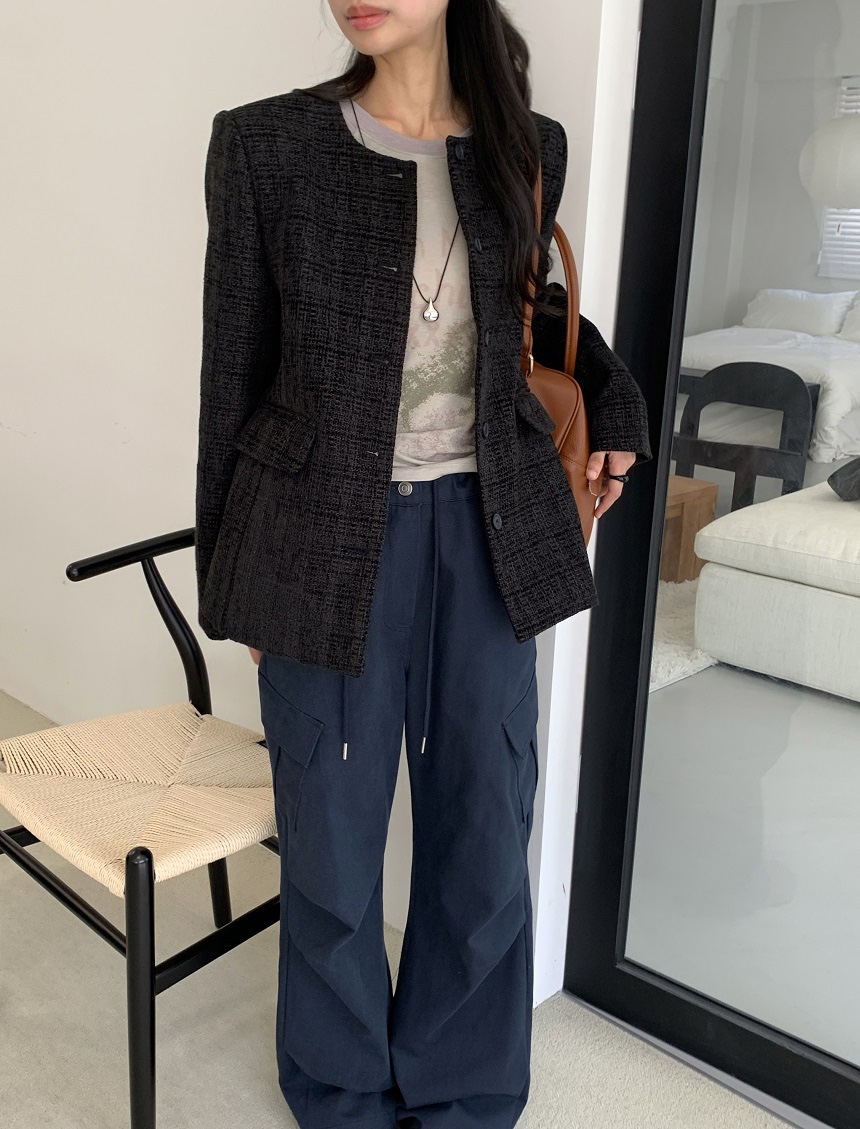KYEM韓國直郵女士新款推薦人氣真品時尚熱賣休閑夾克粗花呢KYEM夾克