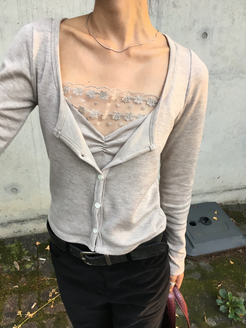 TREMA東大門代購女裝新款休閑人氣真品推薦長袖T恤褶皺層疊TREMA長袖T恤