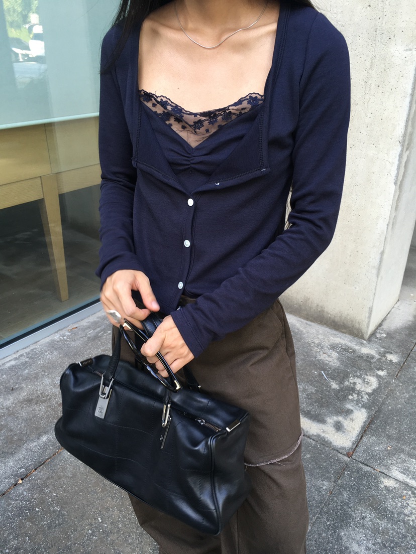 TREMA東大門代購女裝新款休閑人氣真品推薦長袖T恤褶皺層疊TREMA長袖T恤