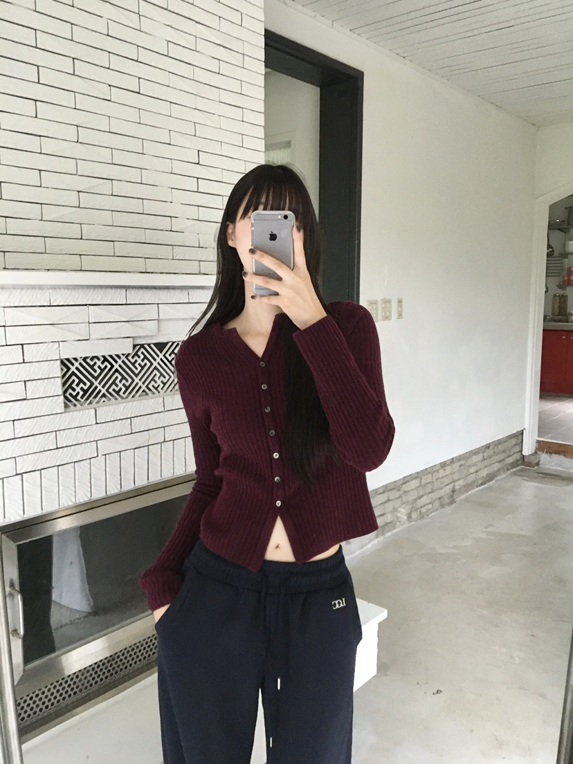 LEGACY韓國代購女士新款時尚人氣熱賣推薦開衫V領開衫羅紋LEGACY開衫