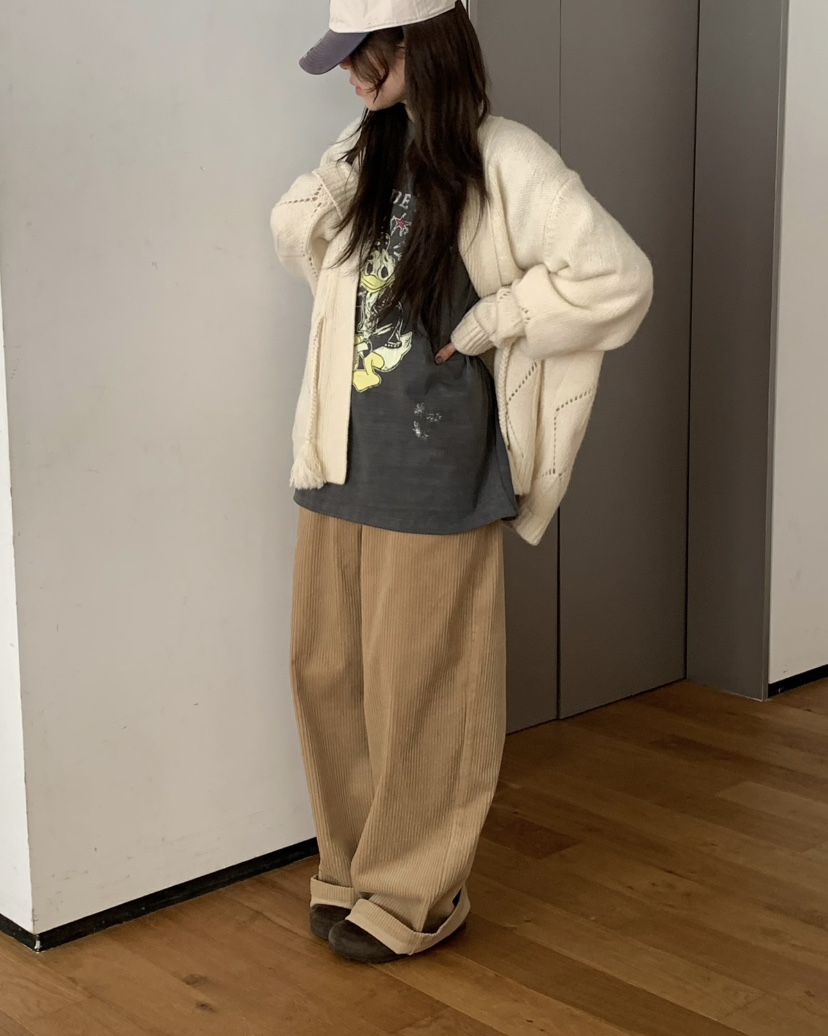 PEBBLE東大門代購女士新品休閑熱賣人氣休閑褲燈芯絨經典PEBBLE休閑褲