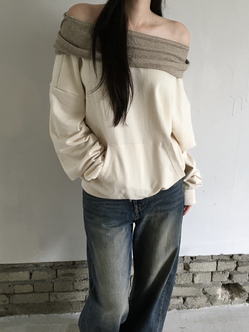 LEGACY東大門直郵女裝新款推薦時尚真品人氣衛衣露肩羅紋LEGACY衛衣