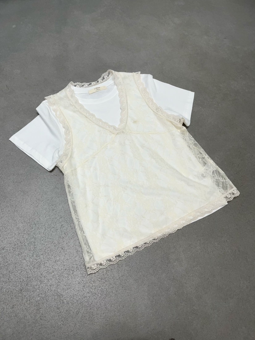 J CRANE-A東大門實拍女裝新品推薦吊帶背心不含內搭蕾絲J CRANE吊帶/背心圖色1