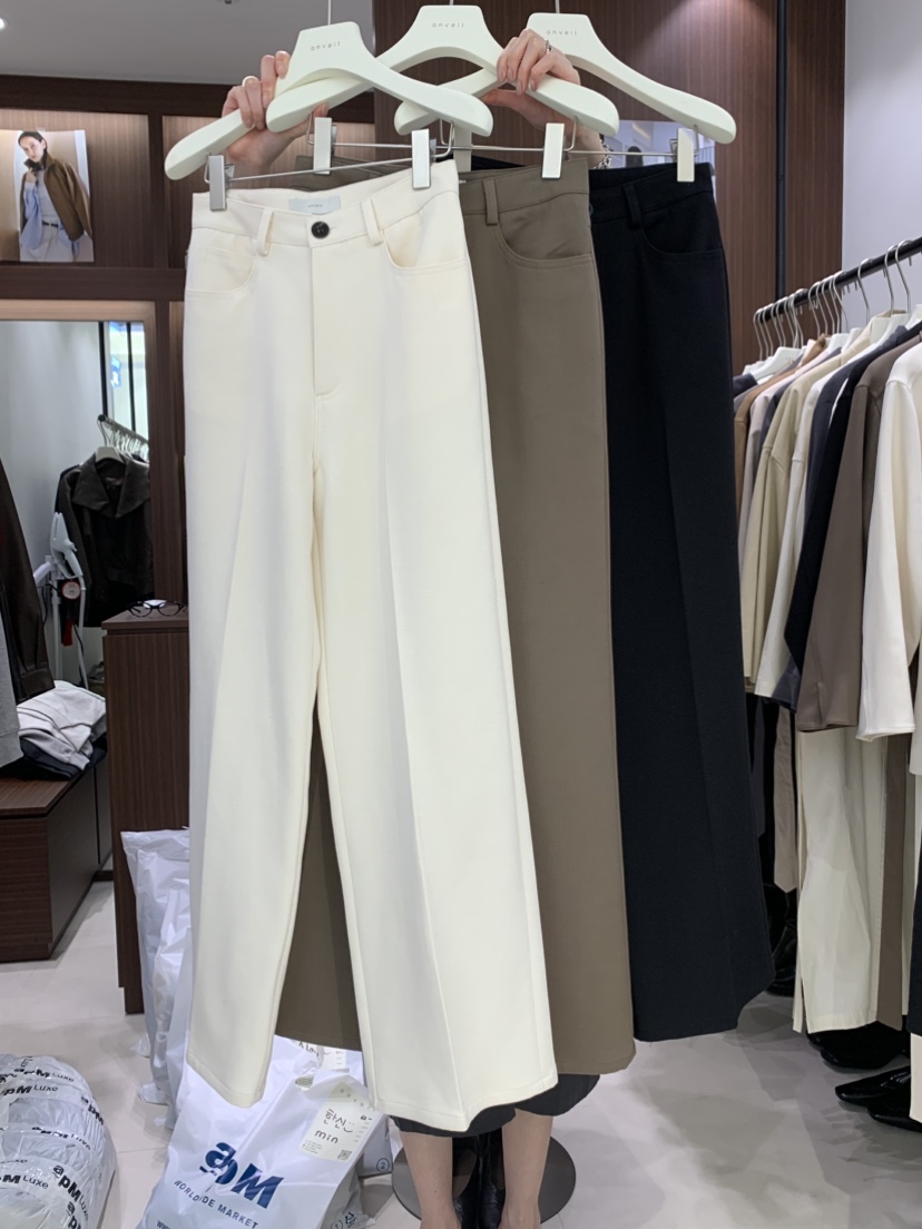 ONVEIL韓國代購女士新品推薦時尚熱賣休閑休閑褲羊毛口袋ONVEIL休閑褲