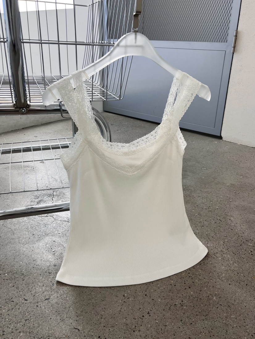 J CRANE-A韓國代購女裝新品休閑時尚吊帶背心蕾絲雙層無袖J CRANE吊帶/背心圖色3