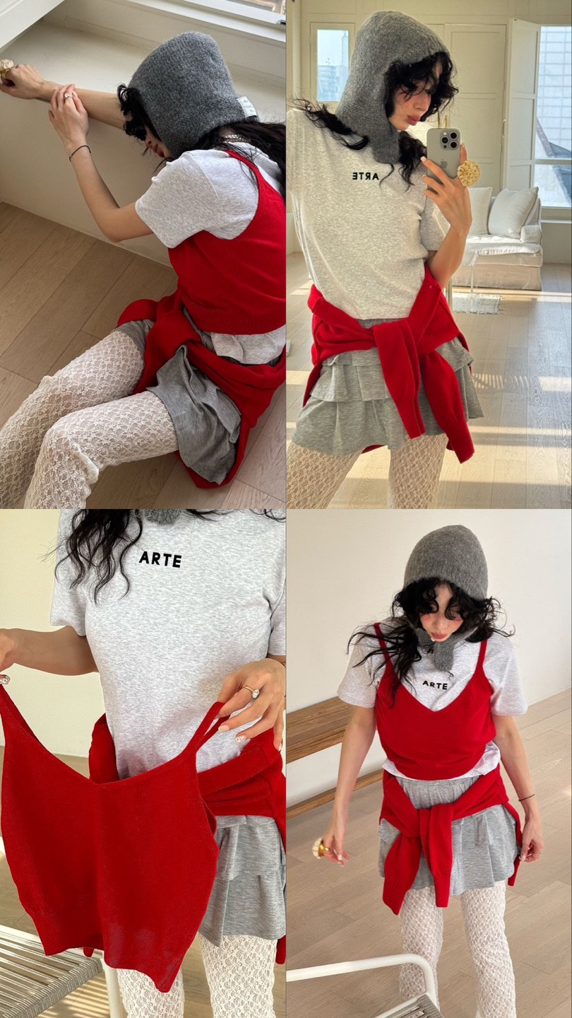 ARTE STUDIO/ATTENTION EDITORIAL韓國直郵女裝新品推薦吊帶背心針織無袖ARTE STUDIO/ATTENTION EDITORIAL吊帶/背心