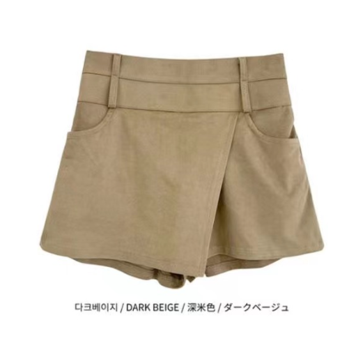 BLACK LINE東大門代購女士新品休閑熱賣時尚裙褲裹身裙麂皮BLACK LINE裙褲圖色1