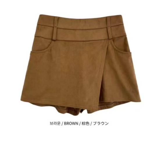 BLACK LINE東大門代購女士新品休閑熱賣時尚裙褲裹身裙麂皮BLACK LINE裙褲圖色2