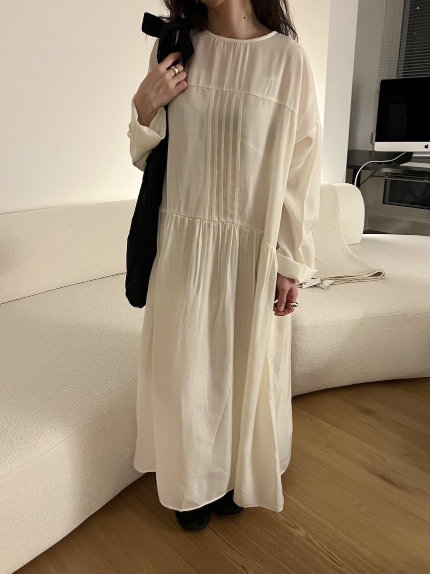 PLANTS ON GRAY韓國直郵女裝新品熱賣時尚推薦連衣裙褶裥PLANTS ON GRAY連衣裙