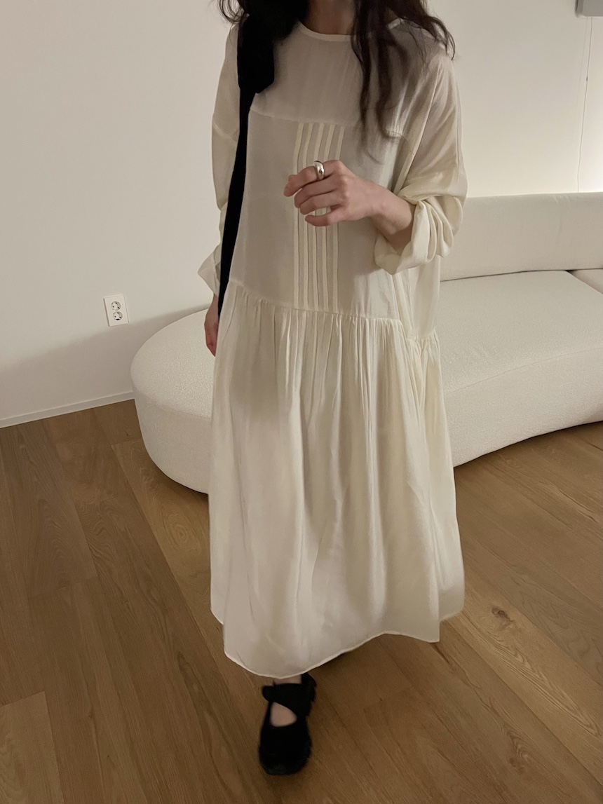 PLANTS ON GRAY韓國直郵女裝新品熱賣時尚推薦連衣裙褶裥PLANTS ON GRAY連衣裙