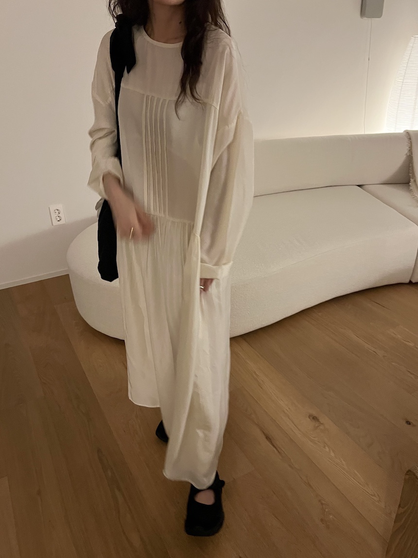 PLANTS ON GRAY韓國直郵女裝新品熱賣時尚推薦連衣裙褶裥PLANTS ON GRAY連衣裙