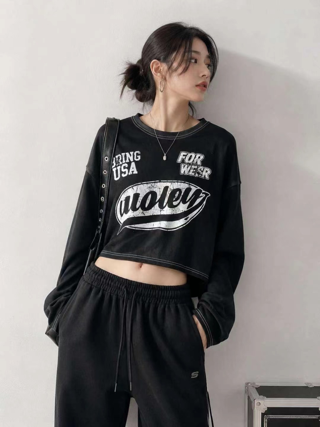 CHOCO CARAMEL東大門代購女裝新品休閑人氣推薦職業長袖T恤B CLOTHES長袖T恤圖色1