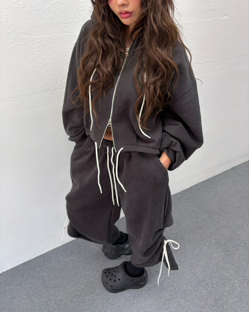 TIPSY韓國代購女裝新款熱賣人氣衛衣不含內搭雙面抓絨連帽衫TIPSY衛衣圖色1