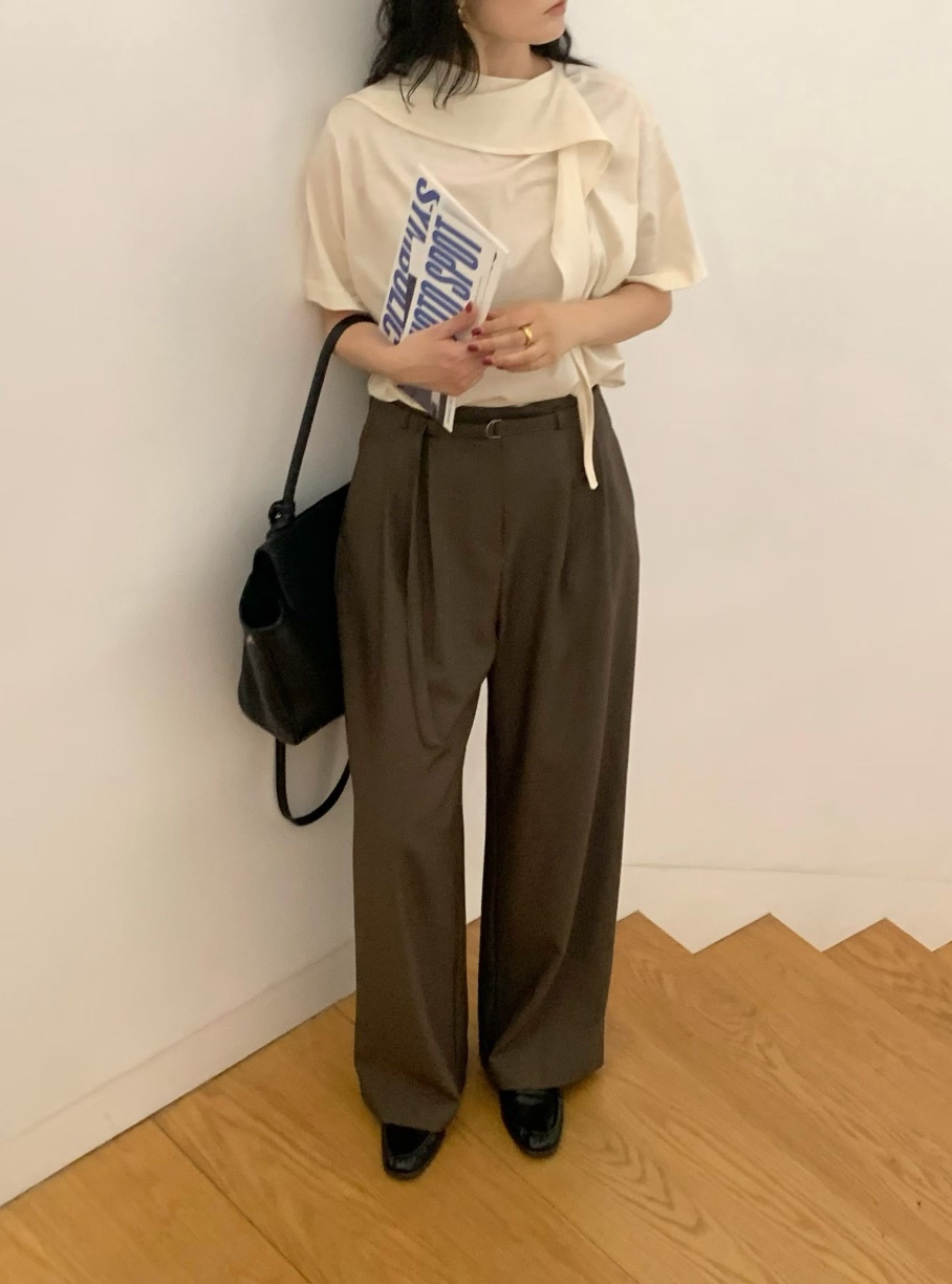 SENDTWO東大門直郵女士新品時尚熱賣人氣推薦休閑褲含腰帶SENDTWO休閑褲