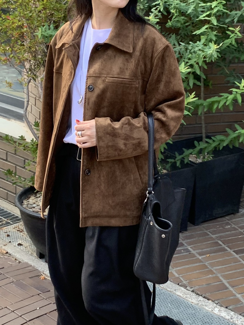 SENDTWO韓國代購女士新款休閑推薦人氣熱賣真品夾克絨面革SENDTWO夾克