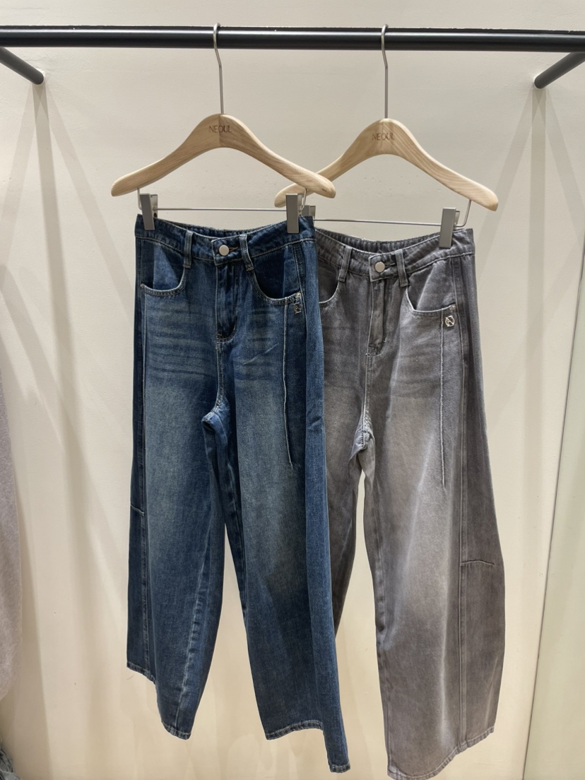 NEOUL東大門代購女裝新品真品人氣休閑時尚推薦熱賣牛仔褲NEOUL/ahin雙領標簽牛仔褲