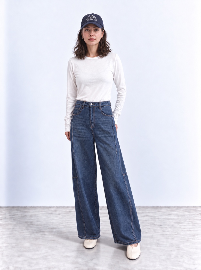 NEOUL東大門代購女裝新品真品人氣休閑時尚推薦熱賣牛仔褲NEOUL/ahin雙領標簽牛仔褲