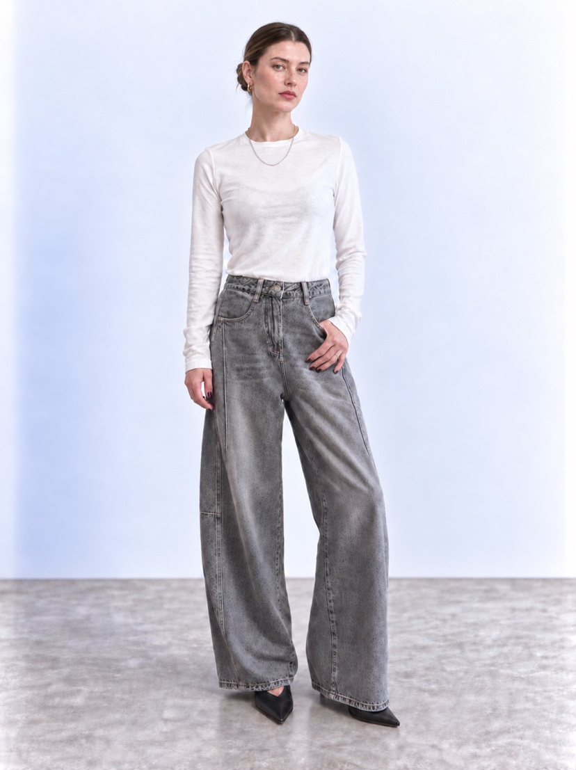 NEOUL東大門代購女裝新品真品人氣休閑時尚推薦熱賣牛仔褲NEOUL/ahin雙領標簽牛仔褲