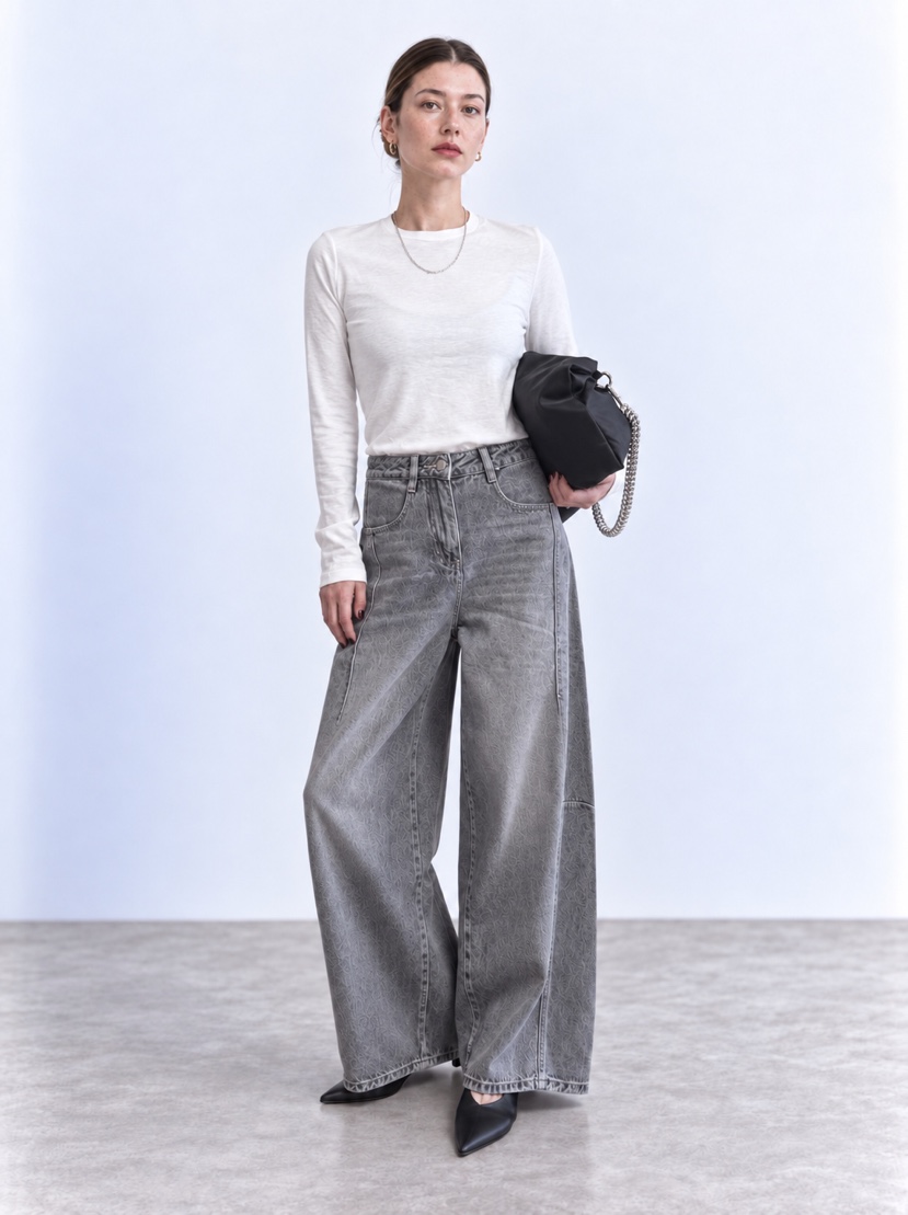 NEOUL東大門代購女裝新品真品人氣休閑時尚推薦熱賣牛仔褲NEOUL/ahin雙領標簽牛仔褲