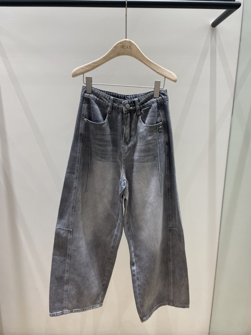 NEOUL東大門代購女裝新品真品人氣休閑時尚推薦熱賣牛仔褲NEOUL/ahin雙領標簽牛仔褲圖色2
