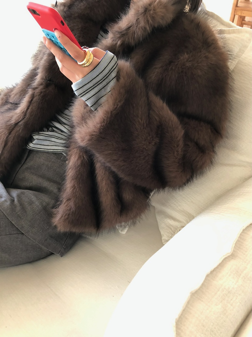 ESCHER東大門直郵女裝新款推薦休閑真品時尚短款大衣皮草ESCHER短款大衣