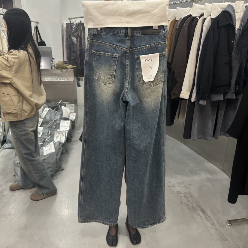 PAVEL韓國代購女士新品真品推薦人氣熱賣時尚休閑牛仔褲PAVEL牛仔褲