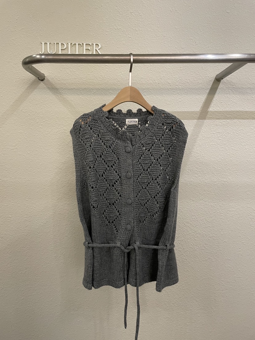JUPITER東大門實拍女裝新品時尚人氣推薦熱賣真品馬甲含腰繩JUPITER馬甲圖色2