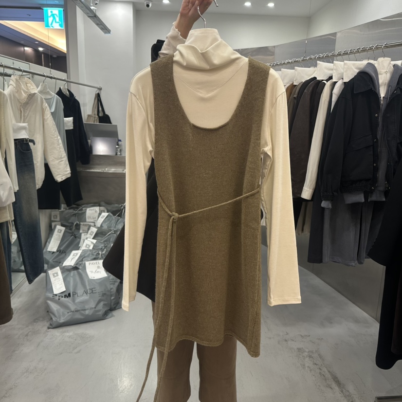 PAVEL韓國代購女裝新款熱賣真品休閑連衣裙不含內搭OPS含繩PAVEL連衣裙圖色1