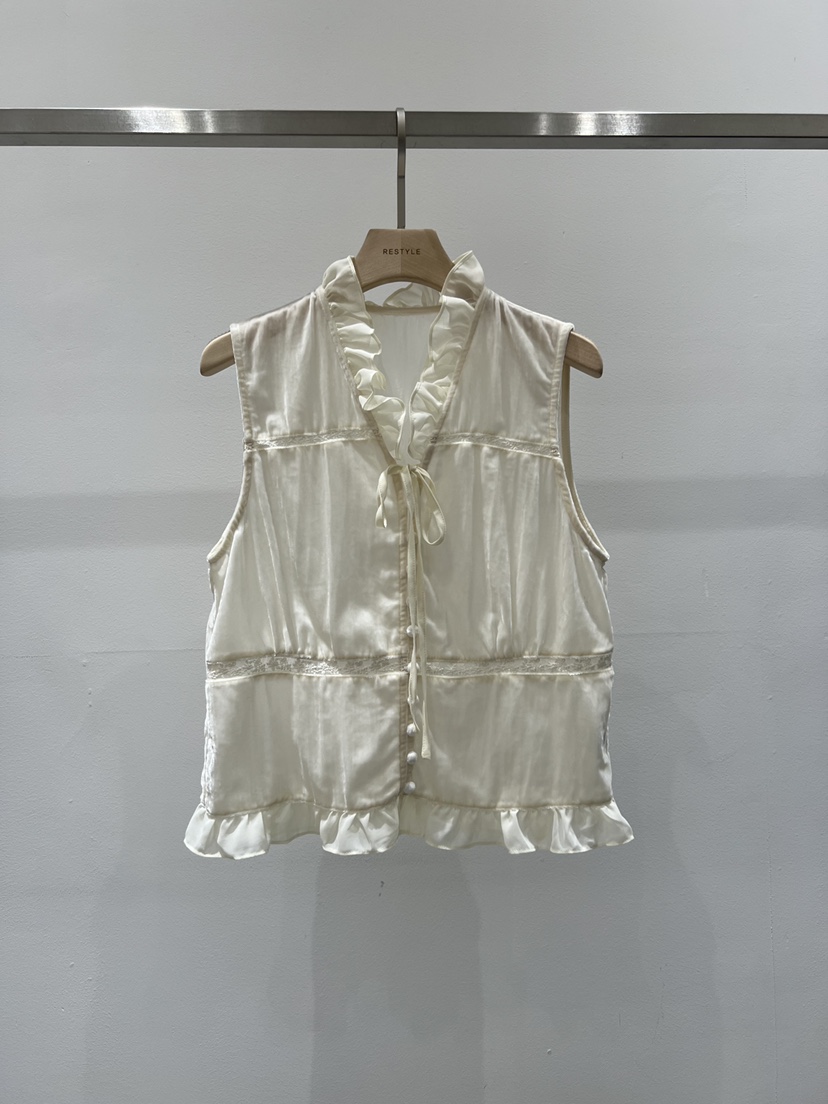 RE STYLE-Q東大門代購女士新品熱賣時尚襯衫蕾絲衫褶皺RE STYLE襯衫/蕾絲衫圖色1