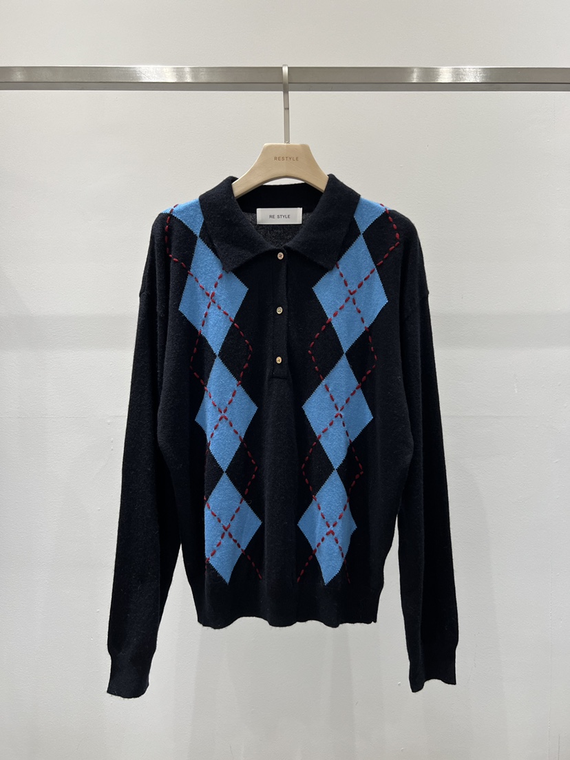 RE STYLE-Q東大門代購女裝新品休閑真品針織衫羊毛針織RE STYLE針織衫圖色2