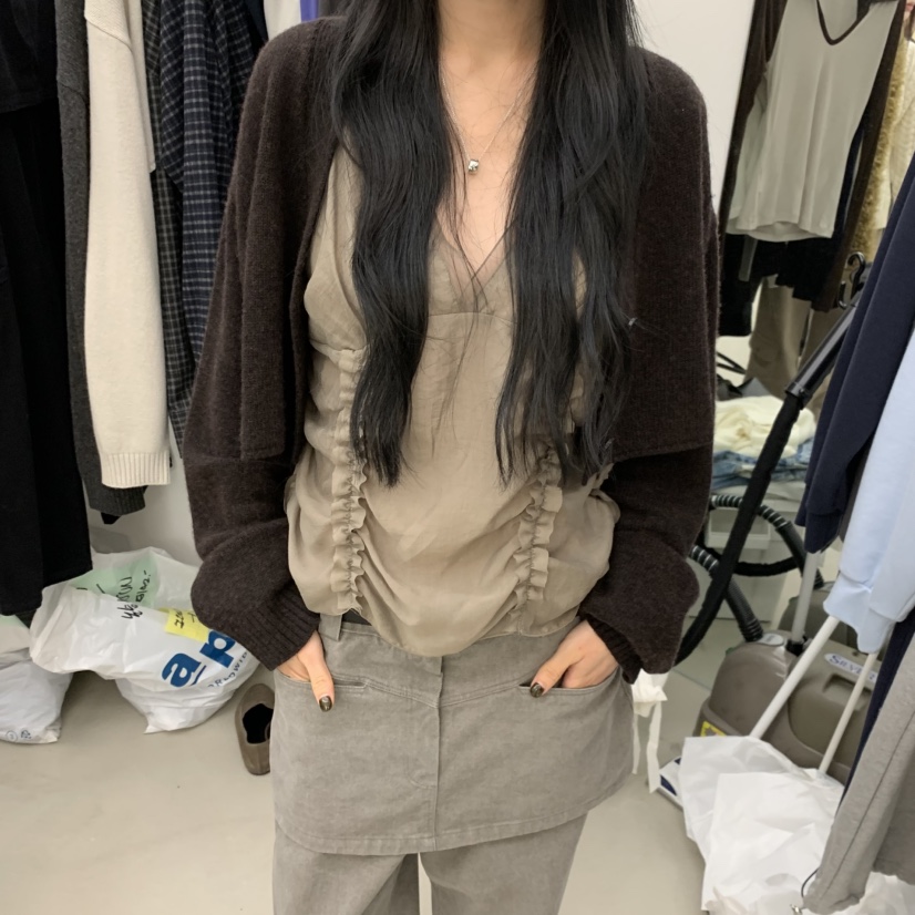 PADO韓國直郵女士新品真品熱賣休閑人氣時尚推薦開衫PADO開衫圖色3棕色