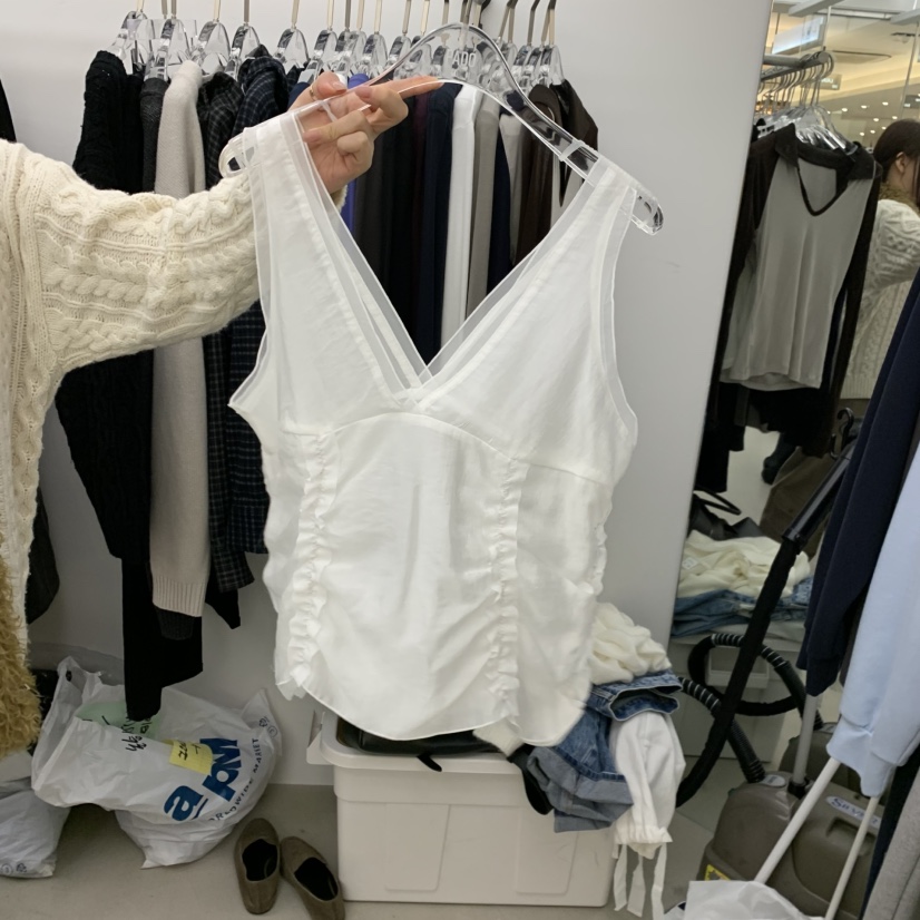 PADO東大門代購女裝新品人氣休閑真品熱賣吊帶背心復古褶邊PADO吊帶/背心圖色3
