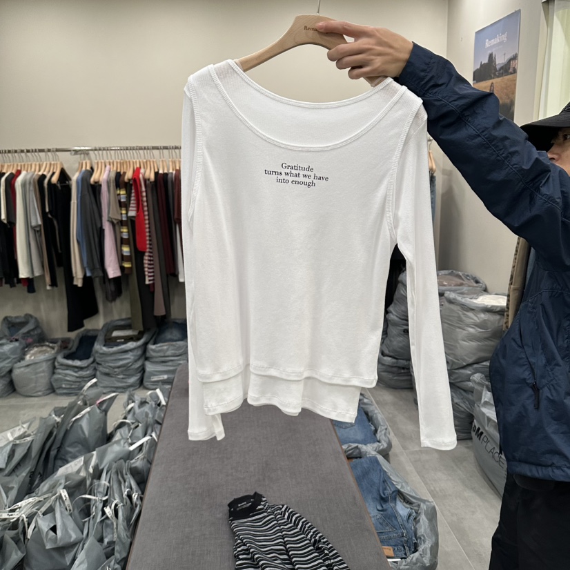 URBANSTORY/REMAKING東大門直郵女士新品休閑長袖T恤無袖Remaking/URBANSTORY長袖T恤圖色1