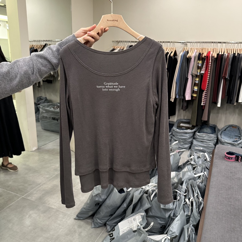 URBANSTORY/REMAKING東大門直郵女士新品休閑長袖T恤無袖Remaking/URBANSTORY長袖T恤圖色2