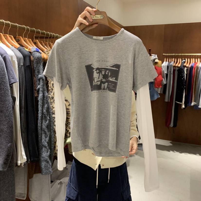 HEBON東大門實拍女士新品熱賣休閑時尚真品推薦套裝假兩件HEBON套裝