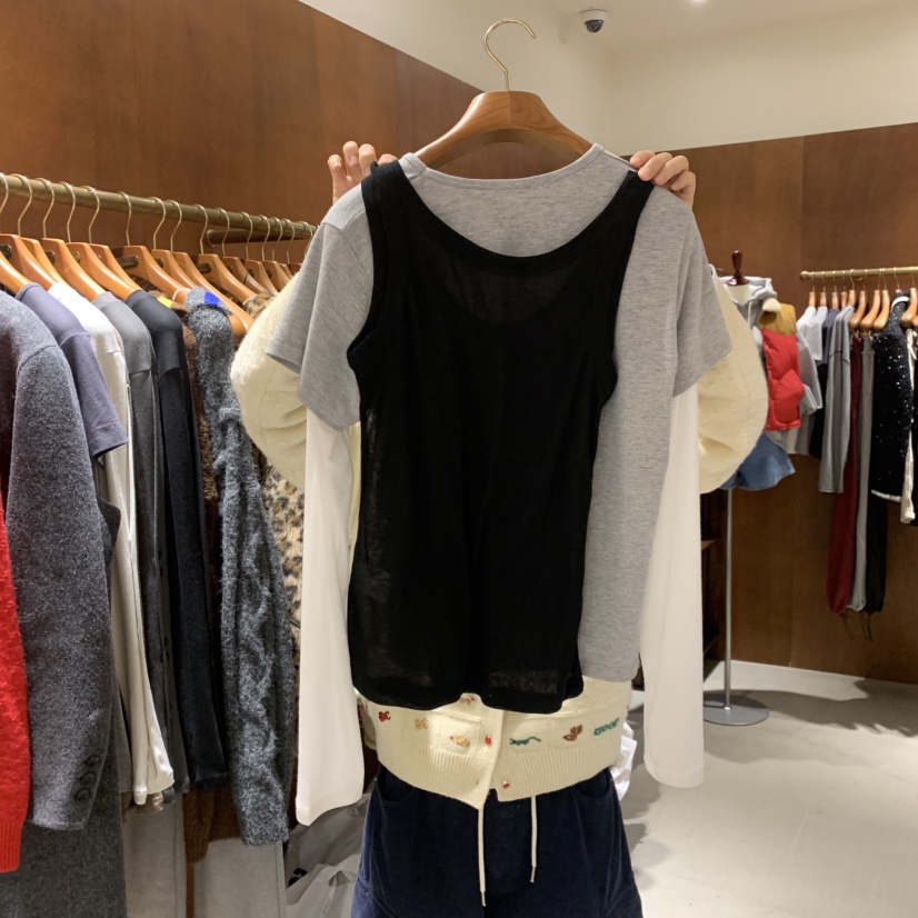 HEBON東大門實拍女士新品熱賣休閑時尚真品推薦套裝假兩件HEBON套裝