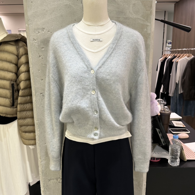 URBANSTORY/REMAKING東大門實拍女裝新款休閑開衫開襟衫馬海毛Remaking/URBANSTORY開衫圖色1