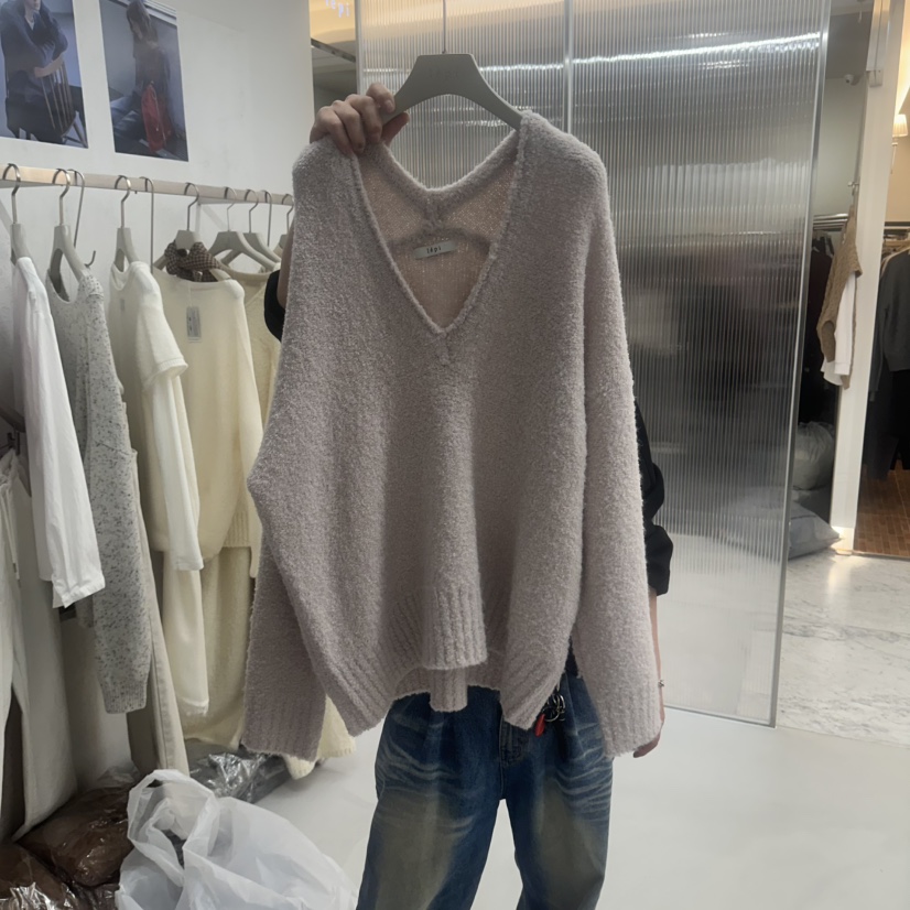 LEPI韓國直郵女士新款熱賣時尚休閑人氣毛衣美利奴羊毛毛圈LEPI毛衣圖色2粉色