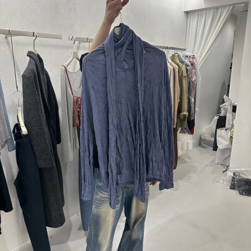 LEPI韓國代購女裝新品休閑真品人氣熱賣時尚推薦長袖T恤褶皺LEPI長袖T恤圖色1