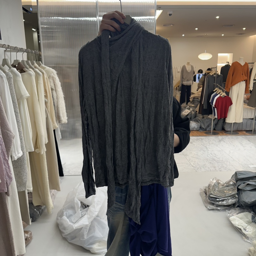 LEPI韓國代購女裝新品休閑真品人氣熱賣時尚推薦長袖T恤褶皺LEPI長袖T恤圖色2
