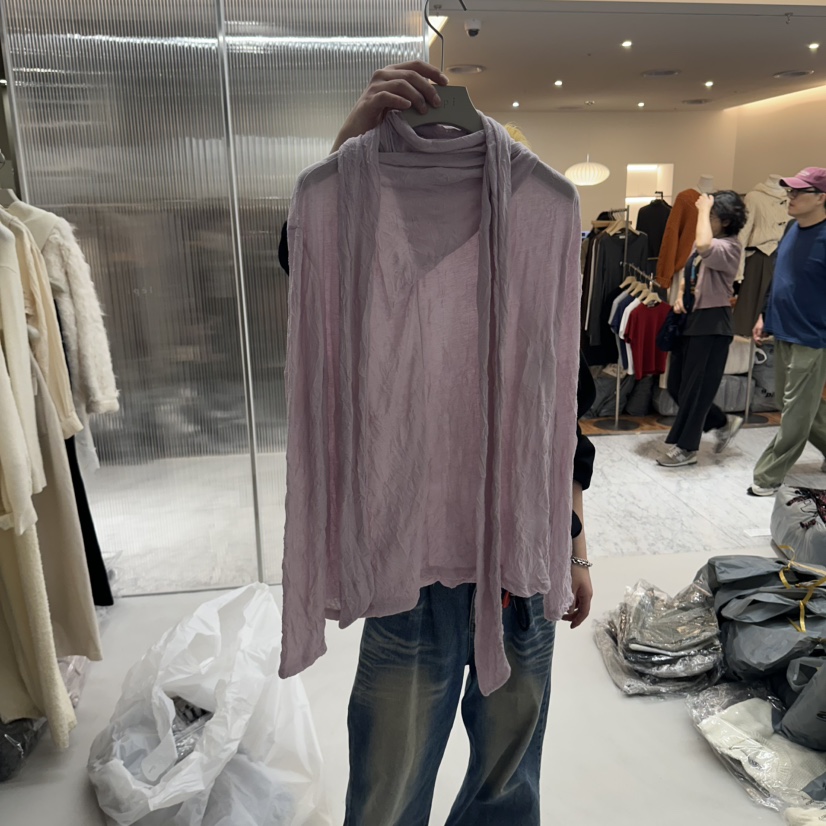 LEPI韓國代購女裝新品休閑真品人氣熱賣時尚推薦長袖T恤褶皺LEPI長袖T恤圖色3