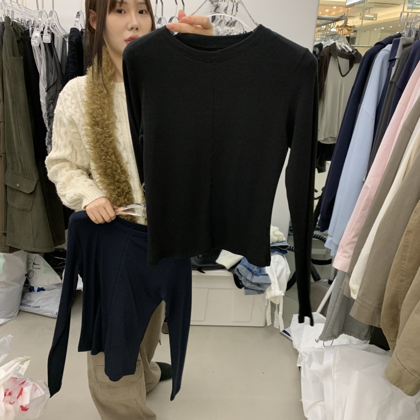 PADO韓國直郵女裝新款時尚熱賣人氣休閑推薦真品長袖T恤PADO長袖T恤圖色4黑