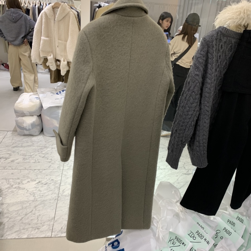 PADO東大門實拍女裝新品休閑真品時尚推薦人氣中長款大衣PADO中長款大衣