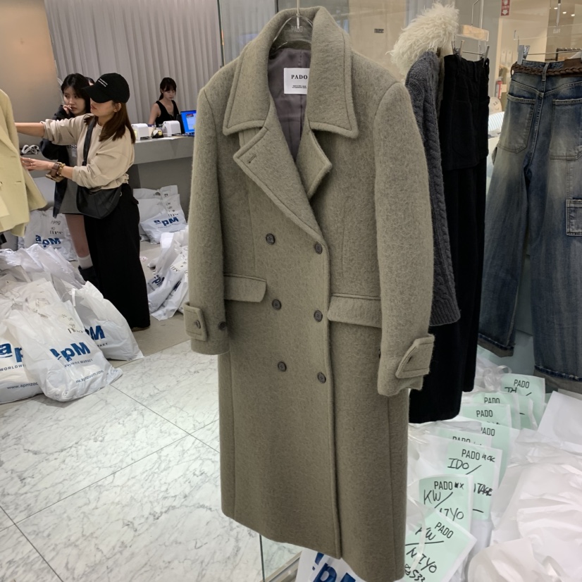 PADO東大門實拍女裝新品休閑真品時尚推薦人氣中長款大衣PADO中長款大衣圖色3