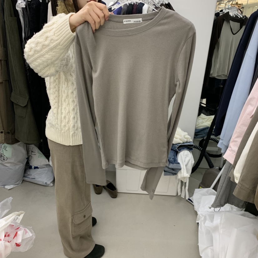 PADO韓國直郵女士新款推薦休閑時尚真品熱賣人氣長袖T恤字母PADO長袖T恤圖色2米