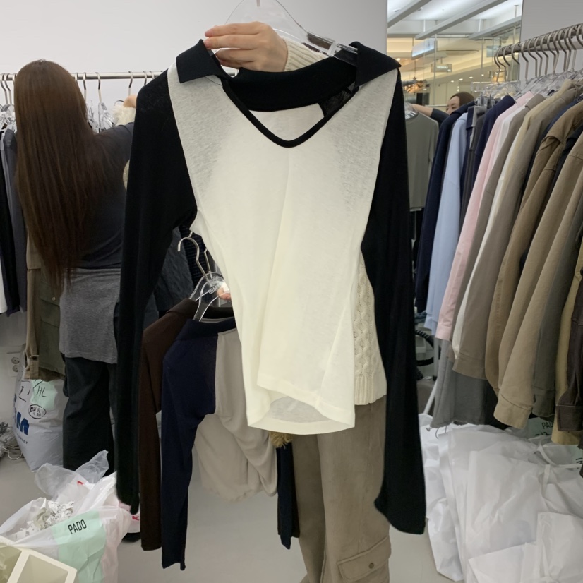 PADO東大門實拍女士新品時尚推薦休閑熱賣真品人氣長袖T恤PADO長袖T恤圖色1黑