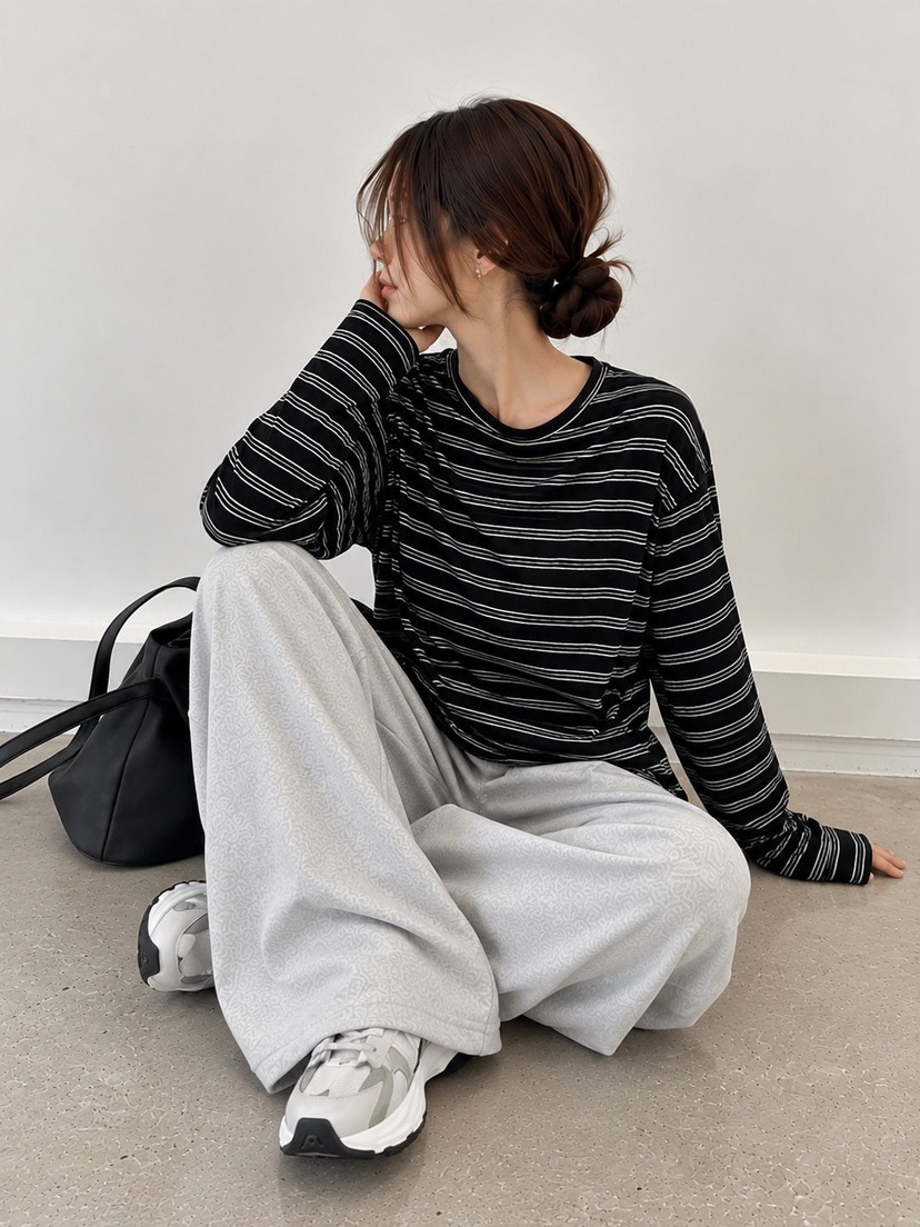 COBALT BLUE韓國直郵女裝新款時尚真品人氣熱賣休閑長袖T恤COBALT BLUE長袖T恤圖色1