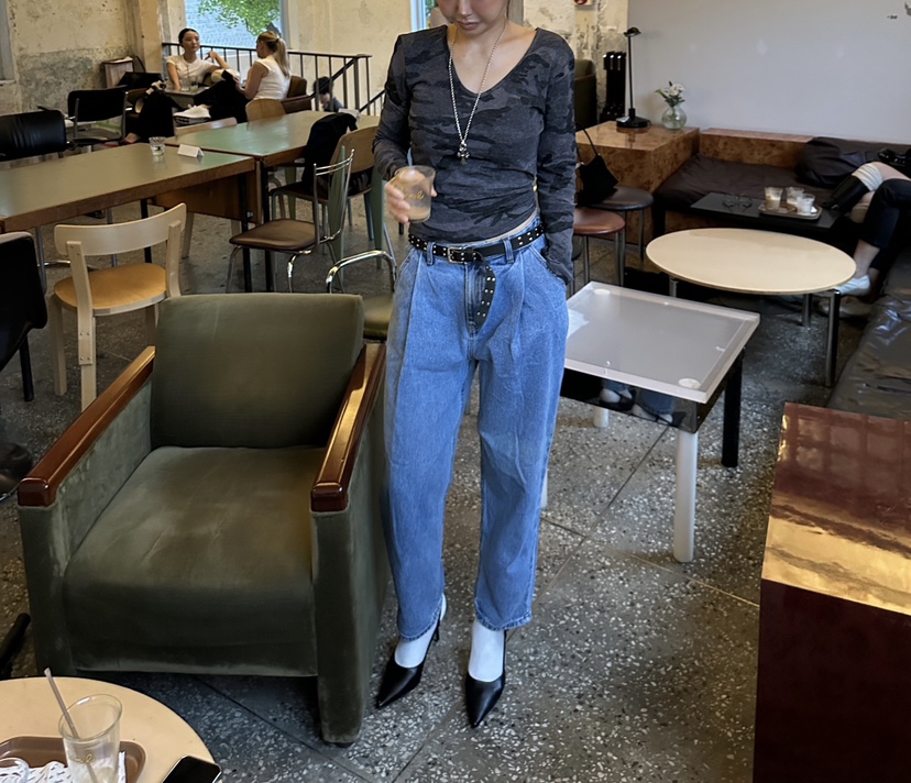 PLATFORM-L東大門代購女裝新品時尚休閑人氣長袖T恤迷彩PLATFORM-L長袖T恤