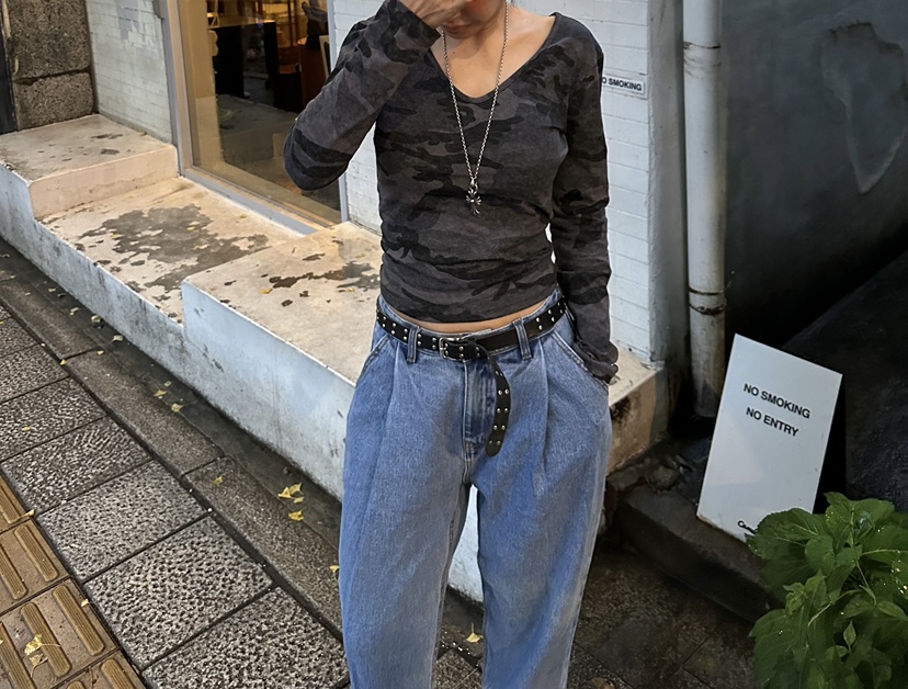 PLATFORM-L東大門代購女裝新品時尚休閑人氣長袖T恤迷彩PLATFORM-L長袖T恤